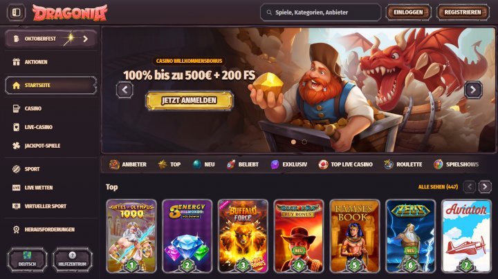 Dragonia Casino - Die Offizielle Plattform in Deutschland in Germany